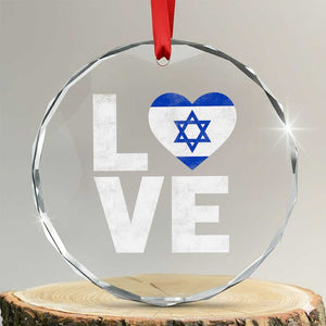 I Love Israel Jewish Gifts Star of David Israeli Crystal Glass Ornament TS11 Transparent Glass 3'' Circle Print Your Wear