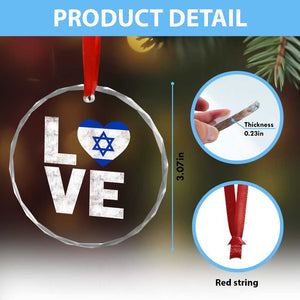 I Love Israel Jewish Gifts Star of David Israeli Crystal Glass Ornament TS11 Print Your Wear