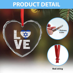 I Love Israel Jewish Gifts Star of David Israeli Heart Crystal Glass Ornament TS11 Print Your Wear