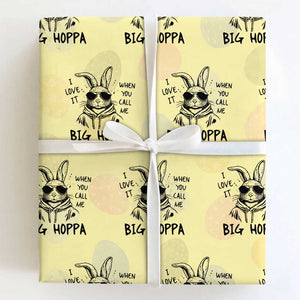 I Love It When You Call Me Big Hoppa Wrapping Paper Roll Funny Easter Bunny Kids TS14 Light Yellow Print Your Wear