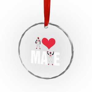 I Love Maye Red Heart Crystal Glass Ornament Football Fan Celebration TS02 Print Your Wear