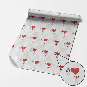 I Love Maye Red Heart Wrapping Paper Roll Football Fan Celebration TS02 Red Print Your Wear