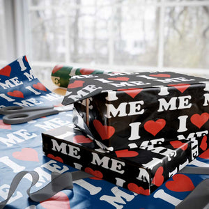 I Love Me Wrapping Paper Roll Funny Self Love Heart Positive Vibes TS10 Black Print Your Wear