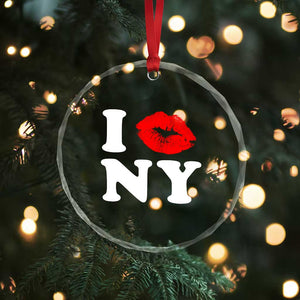 I Love NY Crystal Glass Ornament Sexy Lips Red Lipstick Kiss New York Lover Travel Gift TS10 Print Your Wear