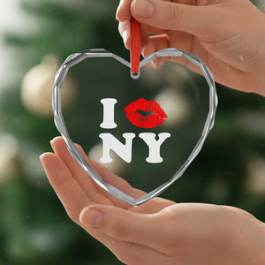 I Love NY Heart Crystal Glass Ornament Sexy Lips Red Lipstick Kiss New York Lover Travel Gift TS10 Print Your Wear
