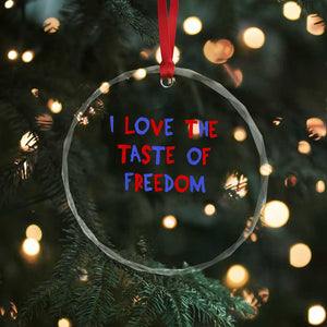 I Love The Taste Of Freedom Americana Matching Couple Crystal Glass Ornament Funny Patriotic Red White and Blue 4th of July TS02 Print Your Wear