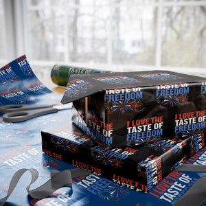 I Love The Taste Of Freedom Funny 4th of July Couple Matching Wrapping Paper Roll US Fireworks
