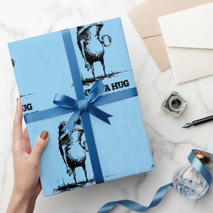 I Need A Hug from A Baddie Wrapping Paper Roll Funny Frog Saying Quote TS14 Light Blue Print Your Wear