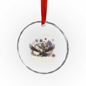 I Put The Tism in Patriotism Crystal Glass Ornament Retro Eagle Raccoon USA Flag TS14 Print Your Wear