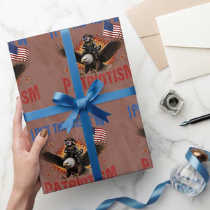 I Put The Tism In Patriotism Wrapping Paper Roll Raccoon Bald Eagle 4th of July USA