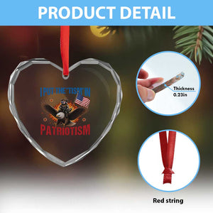 I Put The Tism In Patriotism Heart Crystal Glass Ornament Raccoon Bald Eagle 4th of July USA