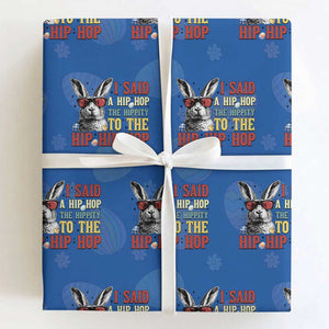 I Said A Hip Hop The Hippity To The Hip Hip Hop Wrapping Paper Roll Funny Easter Bunny Rapper Sunglasses TS14 Royal Blue Print Your Wear