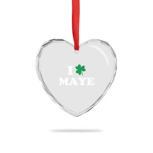 I Shamrock Maye Heart Crystal Glass Ornament St. Patrick’s Day Sports Fan Irish Twist TS02 Print Your Wear
