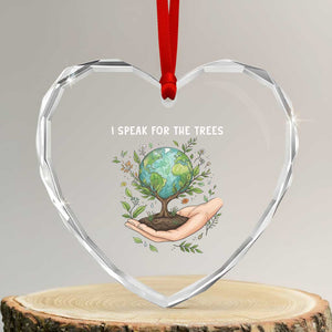 I Speak For The Trees Heart Crystal Glass Ornament Earth Day Awareness TS14 Transparent Glass 3'' Heart Print Your Wear