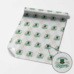 I Speak The Blarney Wrapping Paper Roll Funny Irish St. Patricks Day TS02 Christmas Plaid Print Your Wear