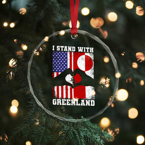 I Stand With Greenland Crystal Glass Ornament Greenlander US Flag Greenland American Usa America TS10 Print Your Wear