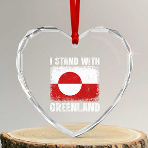 I Stand With Greenland Heart Crystal Glass Ornament Grunge Flag TS10 Transparent Glass 3'' Heart Print Your Wear