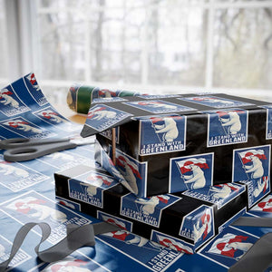 I Stand With Greenland Polar Bear Resist Wrapping Paper Roll Vintage Patriotic Propaganda Sovereignty Protest TS02 Black Print Your Wear