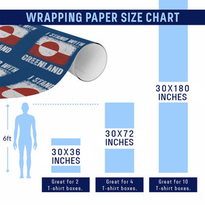 I Stand With Greenland Wrapping Paper Roll Grunge Flag TS10 Print Your Wear