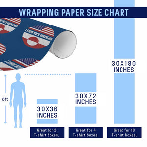 I Stand With Greenland Wrapping Paper Roll Political Protest Greenlander American Flag TS10 Print Your Wear