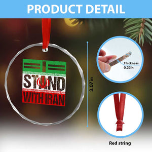 I Stand With Iran Crystal Glass Ornament Iranian People Freedom Protest TS11 Print Your Wear