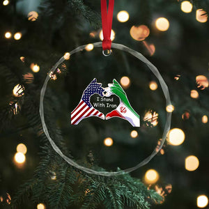 I Stand With Iran Crystal Glass Ornament Support Iranian People For Peace TS12 Print Your Wear