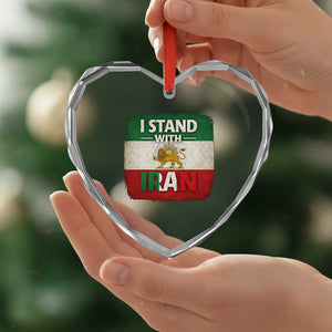 I Stand With Iran Heart Crystal Glass Ornament Free Iran Support Persian Lion Flag TS11 Print Your Wear