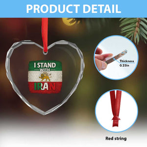 I Stand With Iran Heart Crystal Glass Ornament Free Iran Support Persian Lion Flag TS11 Print Your Wear