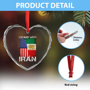 I Stand With Iran Heart Crystal Glass Ornament Persian American Flag USA Persia Lion And Sun Iran TS10 Print Your Wear