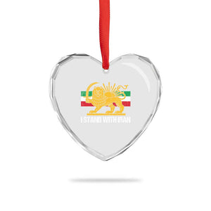 I Stand With Iran Heart Crystal Glass Ornament Shir o Khorshid Lion And Sun Iran Persia TS10 Print Your Wear