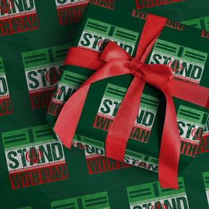 I Stand With Iran Wrapping Paper Roll Iranian People Freedom Protest TS11 Green Print Your Wear