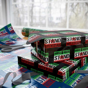 I Stand With Iran Wrapping Paper Roll Iranian People Freedom Protest TS11 Black Print Your Wear
