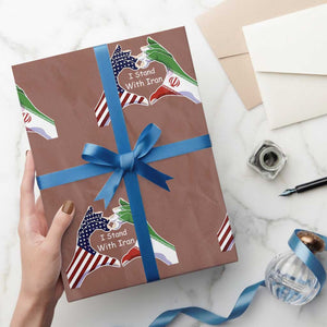 I Stand With Iran Wrapping Paper Roll Support Iranian People For Peace TS12 Mocha Print Your Wear