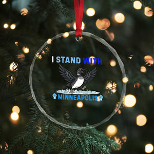 I Stand With Minneapolis Crystal Glass Ornament Loon Minnesota Resist Anti ICE Immigration Protest TS14 Print Your Wear