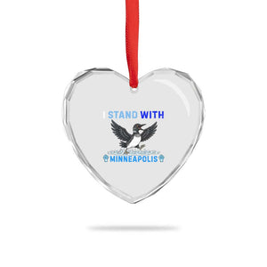 I Stand With Minneapolis Heart Crystal Glass Ornament Loon Minnesota Resist Anti ICE Immigration Protest TS14 Print Your Wear