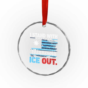 I Stand With Minnesota Crystal Glass Ornament Minnesota Flag Anti ICE Immigration Protest TS14 Print Your Wear