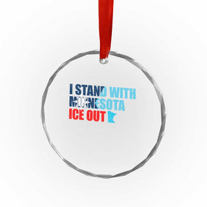 I Stand With Minnesota Crystal Glass Ornament Minnesota Resist Anti ICE Immigration Protest TS14 Print Your Wear