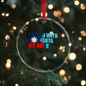 I Stand With Minnesota Crystal Glass Ornament Minnesota Resist Anti ICE Immigration Protest TS14 Print Your Wear