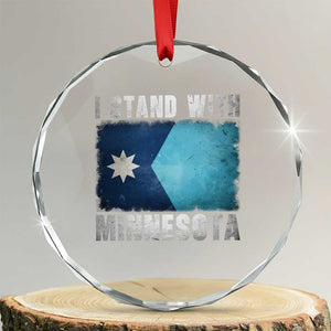 I Stand With Minnesota Crystal Glass Ornament MN State Support Political Protest TS11 Transparent Glass 3'' Circle Print Your Wear