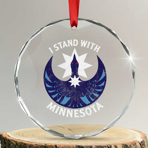 I Stand With Minnesota Crystal Glass Ornament Rebel Common Loon Minnesota Protest TS11 Transparent Glass 3'' Circle Print Your Wear