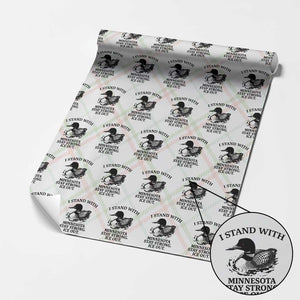 I Stand With Minnesota Wrapping Paper Roll Minnesota Anti ICE Immigration Protest TS14 Christmas Plaid Print Your Wear