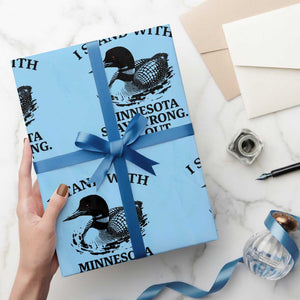 I Stand With Minnesota Wrapping Paper Roll Minnesota Anti ICE Immigration Protest TS14 Light Blue Print Your Wear