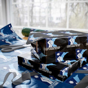I Stand With Minnesota Wrapping Paper Roll Minnesota Flag Anti ICE Immigration Protest Resist TS14 Black Print Your Wear