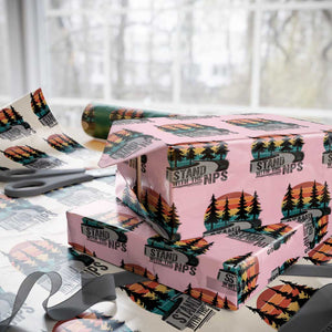 I Stand With The NPS Wrapping Paper Roll National Park Support Park Rangers TS02 Light Pink Print Your Wear