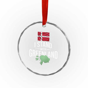 Denmark I Stand With Greenland Crystal Glass Ornament Danish Flag and Map Unity Support Protest TS02 Print Your Wear