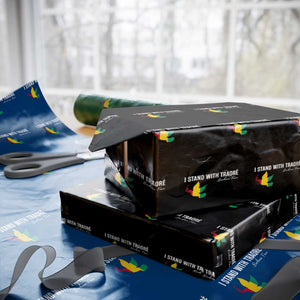 I Stand With Traoré Wrapping Paper Roll Burkina Faso Peace Dove TS02 Black Print Your Wear
