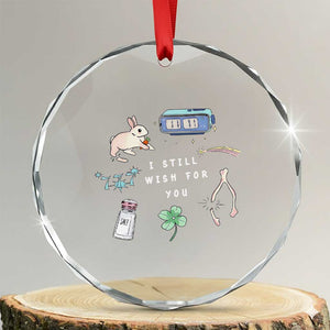 I Still Wish for You Lucky Rabbit 1111 Stars Clover Signs Crystal Glass Ornament TS11 Transparent Glass 3'' Circle Print Your Wear
