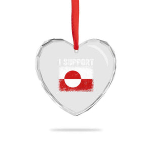 I Support Greenland Heart Crystal Glass Ornament Grunge Flag TS10 Print Your Wear