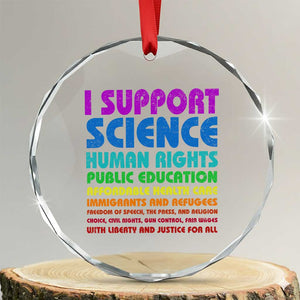 I Support Progressive Liberal Democratic Causes Protest Crystal Glass Ornament TS10 Transparent Glass 3'' Circle Print Your Wear