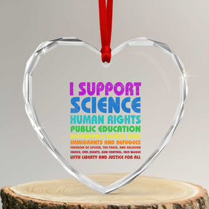 I Support Progressive Liberal Democratic Causes Protest Heart Crystal Glass Ornament TS10 Transparent Glass 3'' Heart Print Your Wear